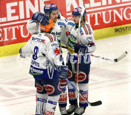 EBEL. Eishockey Bundesliga. EC Pasut VSV gegen Alba Volan SAPA Fehervar AV19.  Torjubel VSV. Villach, am 24.1.2010.
Foto: Kuess 


---
pressefotos, pressefotografie, kuess, qs, qspictures, sport, bild, bilder, bilddatenbank