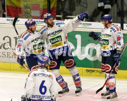 EBEL. Eishockey Bundesliga. EC Pasut VSV gegen Alba Volan SAPA Fehervar AV19.  Jubel VSV. Villach, am 24.1.2010.
Foto: Kuess 


---
pressefotos, pressefotografie, kuess, qs, qspictures, sport, bild, bilder, bilddatenbank