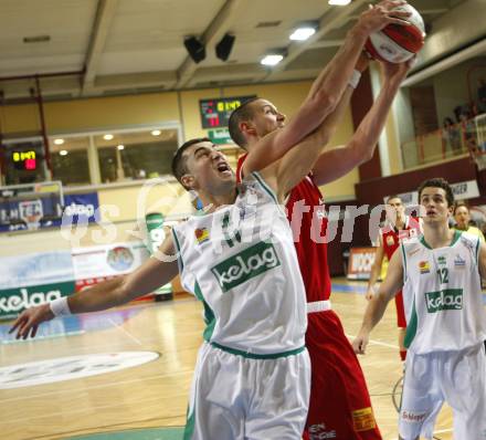 Basketball Bundesliga. Woerthersee Piraten gegen BasketClubs Vienna. Admir Aljic (Piraten), Hallett Corey (Vienna). Klagenfurt, 24.1.2010
Foto: Kuess

---
pressefotos, pressefotografie, kuess, qs, qspictures, sport, bild, bilder, bilddatenbank