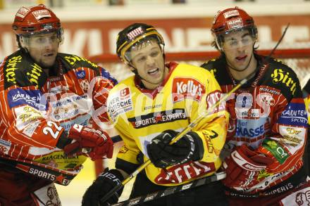 EBEL. Eishockey Bundesliga. KAC gegen EV Vienna Capitals. Jason Morgan, Martin Schumnig (KAC). Klagenfurt, am 24.1.2010.
Foto: Kuess

---
pressefotos, pressefotografie, kuess, qs, qspictures, sport, bild, bilder, bilddatenbank