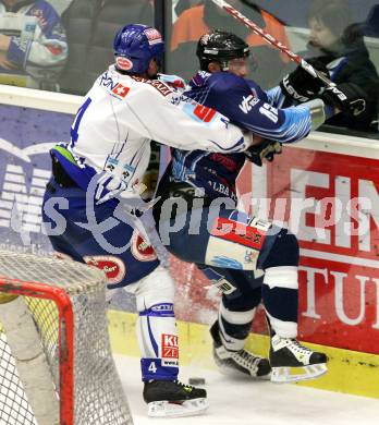 EBEL. Eishockey Bundesliga. EC Pasut VSV gegen Alba Volan SAPA Fehervar AV19.  STEWART Michael (VSV), BENK Andras (Alba Volan). Villach, am 24.1.2010.
Foto: Kuess 


---
pressefotos, pressefotografie, kuess, qs, qspictures, sport, bild, bilder, bilddatenbank