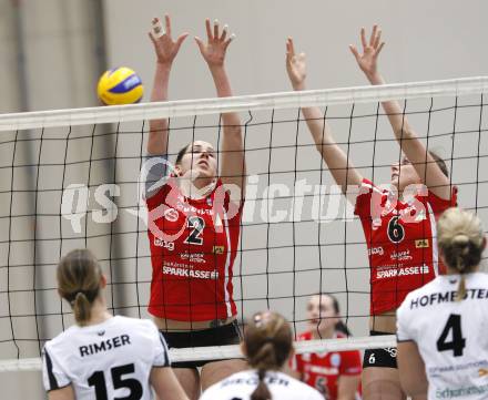 Volleyball OECup. ATSC Wildcats gegen SVS Post . Elisabeth Schilcher, Rosalinda Seidl (Wildcats). Klagenfurt, 24.1.2010
Foto: Kuess

---
pressefotos, pressefotografie, kuess, qs, qspictures, sport, bild, bilder, bilddatenbank