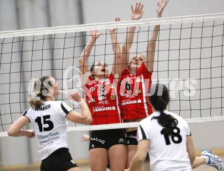 Volleyball OECup. ATSC Wildcats gegen SVS Post .  Maja Praeprost, Rosalinda Seidl (Wildcats). Klagenfurt, 24.1.2010
Foto: Kuess

---
pressefotos, pressefotografie, kuess, qs, qspictures, sport, bild, bilder, bilddatenbank