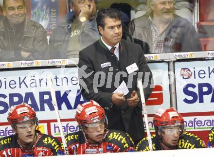 EBEL. Eishockey Bundesliga. KAC gegen HK Acroni Jesenice. Trainer Many Viveiros (KAC). Klagenfurt, am 13.10.2009.
Foto: Kuess 

---
pressefotos, pressefotografie, kuess, qs, qspictures, sport, bild, bilder, bilddatenbank