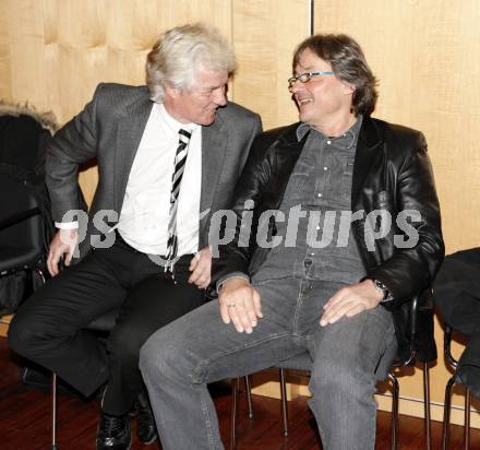 Fussball. Kaerntner Fussballverband. KFV Trainer Fortbildungslehrgang.   Didi Constantini, Alois Jagodic. Velden, 30.1.2010.
Foto: Kuess
---
pressefotos, pressefotografie, kuess, qs, qspictures, sport, bild, bilder, bilddatenbank