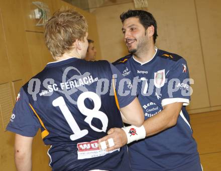 Handball OEHB Cup. SC Ferlach gegen ULZ Schwaz. KOSCHU Christian, Christopher Dovjak  (Ferlach). Ferlach, 29.1.2010.
Foto: Kuess

---
pressefotos, pressefotografie, kuess, qs, qspictures, sport, bild, bilder, bilddatenbank