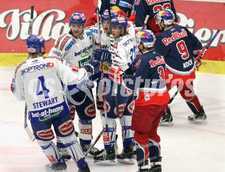 EBEL. Eishockey Bundesliga. EC Pasut VSV gegen Red Bulls Salzburg.  Torjubel VSV. Villach, am 31.1.2010.
Foto: Kuess 


---
pressefotos, pressefotografie, kuess, qs, qspictures, sport, bild, bilder, bilddatenbank