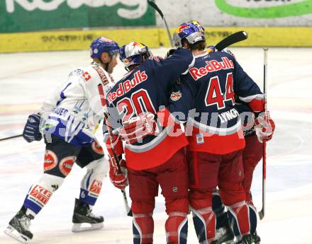 EBEL. Eishockey Bundesliga. EC Pasut VSV gegen Red Bulls Salzburg.  Torjubel Salzburg. Villach, am 31.1.2010.
Foto: Kuess 


---
pressefotos, pressefotografie, kuess, qs, qspictures, sport, bild, bilder, bilddatenbank