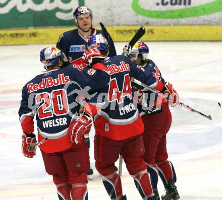 EBEL. Eishockey Bundesliga. EC Pasut VSV gegen Red Bulls Salzburg.  Torjubel Salzburg. Villach, am 31.1.2010.
Foto: Kuess 


---
pressefotos, pressefotografie, kuess, qs, qspictures, sport, bild, bilder, bilddatenbank