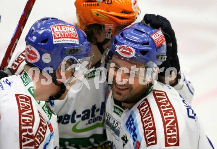 EBEL. Eishockey Bundesliga. EC Pasut VSV gegen Red Bulls Salzburg.  Torjubel VSV. Villach, am 31.1.2010.
Foto: Kuess 


---
pressefotos, pressefotografie, kuess, qs, qspictures, sport, bild, bilder, bilddatenbank