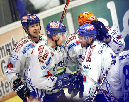 EBEL. Eishockey Bundesliga. EC Pasut VSV gegen Red Bulls Salzburg.  Torjubel VSV. Villach, am 31.1.2010.
Foto: Kuess 


---
pressefotos, pressefotografie, kuess, qs, qspictures, sport, bild, bilder, bilddatenbank