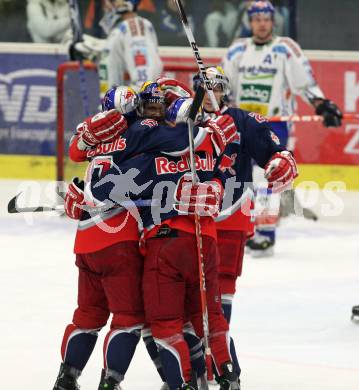 EBEL. Eishockey Bundesliga. EC Pasut VSV gegen Red Bulls Salzburg.  Torjubel Salzburg. Villach, am 31.1.2010.
Foto: Kuess 


---
pressefotos, pressefotografie, kuess, qs, qspictures, sport, bild, bilder, bilddatenbank