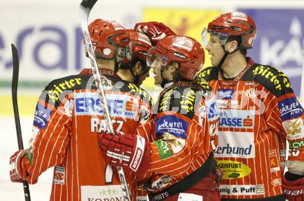 EBEL. Eishockey Bundesliga. KAC gegen KHL Medvescak Zagreb. Torjubel (KAC). Klagenfurt, am 2.2.2010.
Foto: Kuess

---
pressefotos, pressefotografie, kuess, qs, qspictures, sport, bild, bilder, bilddatenbank