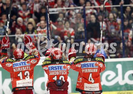 EBEL. Eishockey Bundesliga. EC Pasut VSV gegen KAC.  Jubel KAC. Villach, am 5.2.2010.
Foto: Kuess 


---
pressefotos, pressefotografie, kuess, qs, qspictures, sport, bild, bilder, bilddatenbank