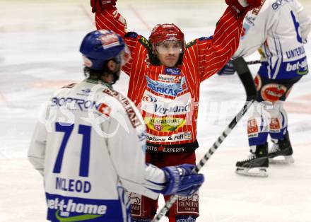 EBEL. Eishockey Bundesliga. EC Pasut VSV gegen KAC.  Torjubel Dieter Kalt  (KAC). Villach, am 5.2.2010.
Foto: Kuess 


---
pressefotos, pressefotografie, kuess, qs, qspictures, sport, bild, bilder, bilddatenbank