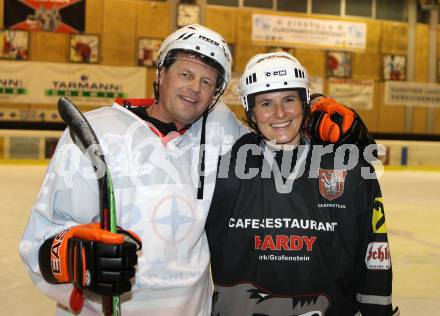 Eishockey Charity Promi Spiel. Buergermeister Christian scheider, Sabine Egger. Klagenfurt, am 4.2.2010.
Foto: Kuess
---
pressefotos, pressefotografie, kuess, qs, qspictures, sport, bild, bilder, bilddatenbank