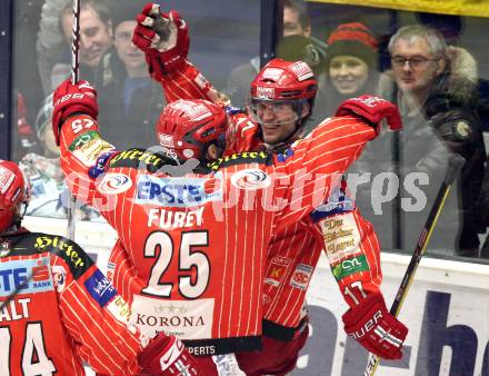 EBEL. Eishockey Bundesliga. EC Pasut VSV gegen KAC.  Jubel Gregor Hager (KAC). Villach, am 5.2.2010.
Foto: Kuess 


---
pressefotos, pressefotografie, kuess, qs, qspictures, sport, bild, bilder, bilddatenbank