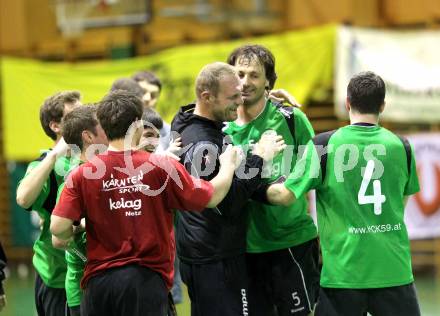 Handball Bundesliga. HC Kelag Kaernten gegen Sportunion Edelweiss Linz. Jubel  (HCK). Klagenfurt, am 6.2.2010.
Foto: Kuess
---
pressefotos, pressefotografie, kuess, qs, qspictures, sport, bild, bilder, bilddatenbank