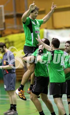 Handball Bundesliga. HC Kelag Kaernten gegen Sportunion Edelweiss Linz. Jubel  (HCK). Klagenfurt, am 6.2.2010.
Foto: Kuess
---
pressefotos, pressefotografie, kuess, qs, qspictures, sport, bild, bilder, bilddatenbank