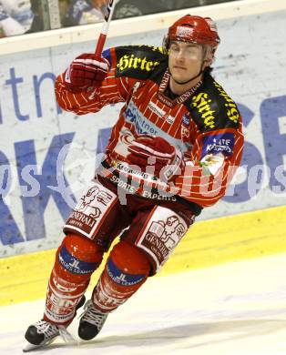 EBEL. Eishockey Bundesliga. KAC gegen EHC LIWEST Linz. Jubel David Schuller (KAC). Klagenfurt, am 7.2.2010.
Foto: Kuess

---
pressefotos, pressefotografie, kuess, qs, qspictures, sport, bild, bilder, bilddatenbank