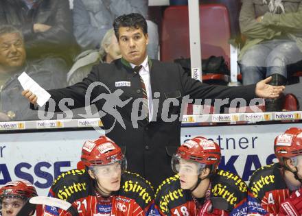 EBEL. Eishockey Bundesliga. KAC gegen HK Acroni Jesenice. Trainer Many Viveiros (KAC). Klagenfurt, am 13.10.2009.
Foto: Kuess 

---
pressefotos, pressefotografie, kuess, qs, qspictures, sport, bild, bilder, bilddatenbank