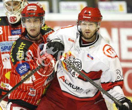 EBEL. Eishockey Bundesliga. KAC gegen HK Acroni Jesenice. Herbert Ratz (KAC), Andrej Hebar  (Jesenice). Klagenfurt, am 13.10.2009.
Foto: Kuess 

---
pressefotos, pressefotografie, kuess, qs, qspictures, sport, bild, bilder, bilddatenbank