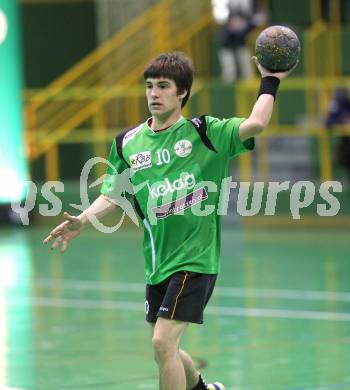 Handball Bundesliga. HC Kelag Kaernten gegen Sportunion Edelweiss Linz. Paul Wulz (HCK). Klagenfurt, am 6.2.2010.
Foto: Kuess
---
pressefotos, pressefotografie, kuess, qs, qspictures, sport, bild, bilder, bilddatenbank