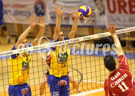 Volleyball GM Capital Challenge Cup. SK Aich/Dob (AUT) gegen VC Euphony Asse-Lennik (BEL).  BENCZ Milan, KENDEROV Ivo (Aich/Dob). Prevalje, 11.2.2010. 
Foto: Kuess

---
pressefotos, pressefotografie, kuess, qs, qspictures, sport, bild, bilder, bilddatenbank