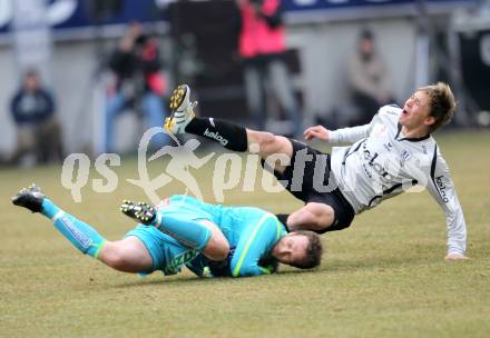 Fussball. Tipp3-Bundesliga. SK Austria Kaernten gegen SK Puntigamer Sturm Graz. Stefan Hierlaender (Austria Kaernten), Ferdinand Feldhofer (Graz). Klagenfurt, 14.2.2010.
Foto: Kuess 

---
pressefotos, pressefotografie, kuess, qs, qspictures, sport, bild, bilder, bilddatenbank