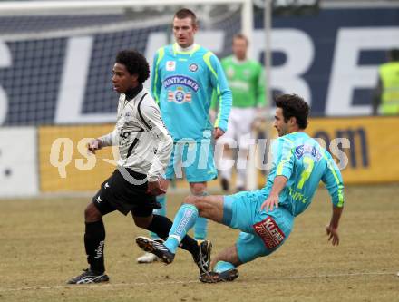 Fussball. Tipp3-Bundesliga. SK Austria Kaernten gegen SK Puntigamer Sturm Graz. Sandro Da Silva, (Austria Kaernten), Peter Hlinka (Graz). Klagenfurt, 14.2.2010.
Foto: Kuess 

---
pressefotos, pressefotografie, kuess, qs, qspictures, sport, bild, bilder, bilddatenbank