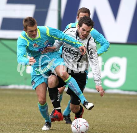 Fussball. Tipp3-Bundesliga. SK Austria Kaernten gegen SK Puntigamer Sturm Graz. Wolfgang Mair, (Austria Kaernten),  Jakob Jantscher (Graz). Klagenfurt, 14.2.2010.
Foto: Kuess 

---
pressefotos, pressefotografie, kuess, qs, qspictures, sport, bild, bilder, bilddatenbank