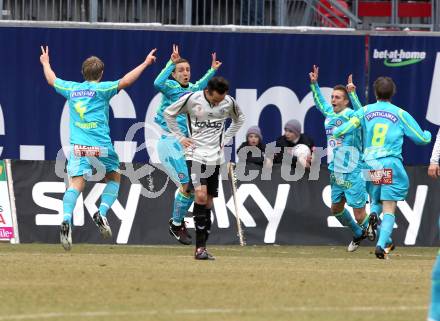 Fussball. Tipp3-Bundesliga. SK Austria Kaernten gegen SK Puntigamer Sturm Graz. Torjubel Graz. Klagenfurt, 14.2.2010.
Foto: Kuess 

---
pressefotos, pressefotografie, kuess, qs, qspictures, sport, bild, bilder, bilddatenbank