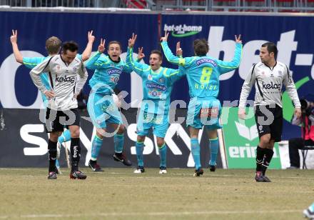 Fussball. Tipp3-Bundesliga. SK Austria Kaernten gegen SK Puntigamer Sturm Graz. Torjubel Graz. Klagenfurt, 14.2.2010.
Foto: Kuess 

---
pressefotos, pressefotografie, kuess, qs, qspictures, sport, bild, bilder, bilddatenbank