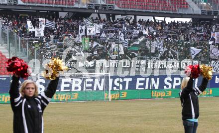 Fussball. Tipp3-Bundesliga. SK Austria Kaernten gegen SK Puntigamer Sturm Graz. Fans, Fansektor (Graz). Klagenfurt, 14.2.2010.
Foto: Kuess 

---
pressefotos, pressefotografie, kuess, qs, qspictures, sport, bild, bilder, bilddatenbank