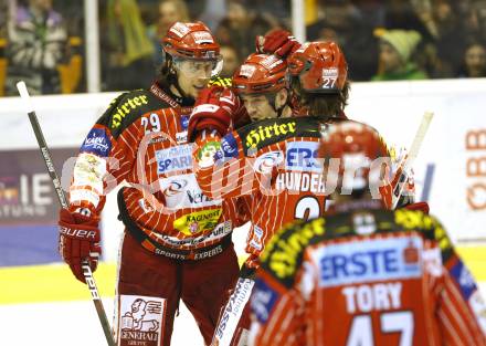 EBEL. Eishockey Bundesliga. KAC gegen HDD TILIA Olimpija Ljubljana. Torjubel KAC. Klagenfurt, am 19.2.2010.
Foto: Kuess

---
pressefotos, pressefotografie, kuess, qs, qspictures, sport, bild, bilder, bilddatenbank