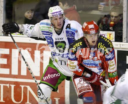 EBEL. Eishockey Bundesliga. KAC gegen HDD TILIA Olimpija Ljubljana. PIRMANN Markus (KAC), GROZNIK Bostjan (Laibach). Klagenfurt, am 19.2.2010.
Foto: Kuess

---
pressefotos, pressefotografie, kuess, qs, qspictures, sport, bild, bilder, bilddatenbank