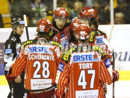 EBEL. Eishockey Bundesliga. KAC gegen HDD TILIA Olimpija Ljubljana. Torjubel KAC. Klagenfurt, am 19.2.2010.
Foto: Kuess

---
pressefotos, pressefotografie, kuess, qs, qspictures, sport, bild, bilder, bilddatenbank