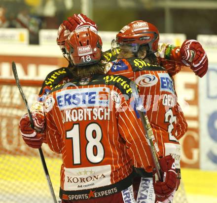 EBEL. Eishockey Bundesliga. KAC gegen HDD TILIA Olimpija Ljubljana. Torjubel KAC. Klagenfurt, am 19.2.2010.
Foto: Kuess

---
pressefotos, pressefotografie, kuess, qs, qspictures, sport, bild, bilder, bilddatenbank