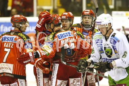 EBEL. Eishockey Bundesliga. KAC gegen HDD TILIA Olimpija Ljubljana. Torjubel KAC. Klagenfurt, am 19.2.2010.
Foto: Kuess

---
pressefotos, pressefotografie, kuess, qs, qspictures, sport, bild, bilder, bilddatenbank