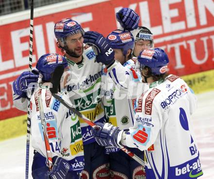 EBEL. Eishockey Bundesliga. EC Pasut VSV gegen EHC LIWEST Linz.  Torjubel VSV. Villach, am 19.2.2010.
Foto: Kuess 


---
pressefotos, pressefotografie, kuess, qs, qspictures, sport, bild, bilder, bilddatenbank