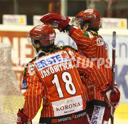 EBEL. Eishockey Bundesliga. KAC gegen HDD TILIA Olimpija Ljubljana. Torjubel KAC. Klagenfurt, am 19.2.2010.
Foto: Kuess

---
pressefotos, pressefotografie, kuess, qs, qspictures, sport, bild, bilder, bilddatenbank