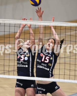 Volleyball WVL. ATSC Wildcats gegen VC Tirol. Maja Praeprost, Anna Cmaylo (Wildcats). Klagenfurt, am 20.2.2010.
Foto: Kuess
---
pressefotos, pressefotografie, kuess, qs, qspictures, sport, bild, bilder, bilddatenbank