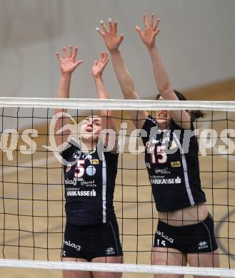 Volleyball WVL. ATSC Wildcats gegen VC Tirol. Maja Praeprost, Anna Cmaylo (Wildcats). Klagenfurt, am 20.2.2010.
Foto: Kuess
---
pressefotos, pressefotografie, kuess, qs, qspictures, sport, bild, bilder, bilddatenbank