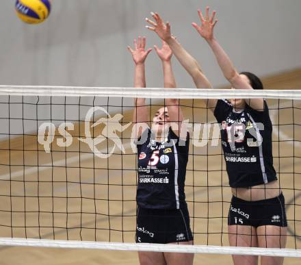 Volleyball WVL. ATSC Wildcats gegen VC Tirol. Maja Praeprost, Anna Cmaylo (Wildcats). Klagenfurt, am 20.2.2010.
Foto: Kuess
---
pressefotos, pressefotografie, kuess, qs, qspictures, sport, bild, bilder, bilddatenbank