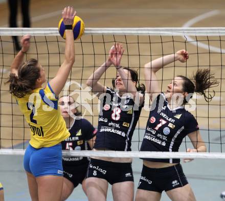 Volleyball WVL. ATSC Wildcats gegen VC Tirol. Birgit Wuestenhagen, Sophie Wallner (Wildcats). Klagenfurt, am 20.2.2010.
Foto: Kuess
---
pressefotos, pressefotografie, kuess, qs, qspictures, sport, bild, bilder, bilddatenbank