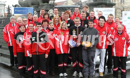 Stocksport. Eisschiessen. IFI Eisstock Europameisterschaften, Vorberichte, Pressekonferenz, Teampraesentation AUT. Nationalteam Oesterreich. Klagenfurt, am 20.2.2010.
Foto:Kuess
---
pressefotos, pressefotografie, kuess, qs, qspictures, sport, bild, bilder, bilddatenbank