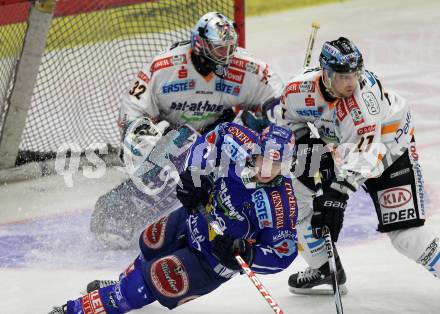 EBEL. Eishockey Bundesliga. EC Pasut VSV gegen EHC LIWEST Linz.  Michael Raffl, (VSV),  Alex Westlund, Gerd Gruber (Linz). Villach, am 23.2.2010.
Foto: Kuess 


---
pressefotos, pressefotografie, kuess, qs, qspictures, sport, bild, bilder, bilddatenbank