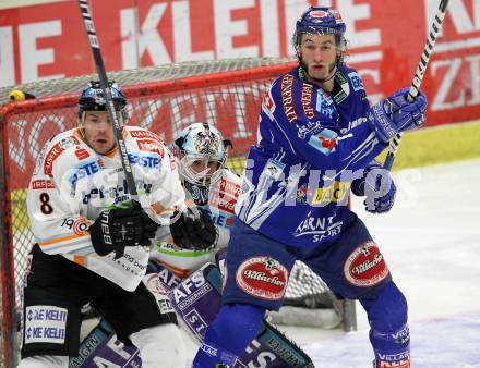 EBEL. Eishockey Bundesliga. EC Pasut VSV gegen EHC LIWEST Linz.  Kiel McLeod, (VSV),  Michael Mayr, Alex Westlund (Linz). Villach, am 23.2.2010.
Foto: Kuess 


---
pressefotos, pressefotografie, kuess, qs, qspictures, sport, bild, bilder, bilddatenbank