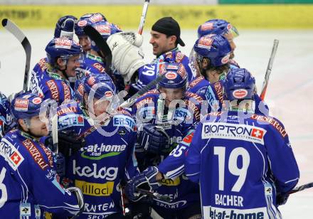 EBEL. Eishockey Bundesliga. EC Pasut VSV gegen EHC LIWEST Linz.  Torjubel VSV. Villach, am 23.2.2010.
Foto: Kuess 


---
pressefotos, pressefotografie, kuess, qs, qspictures, sport, bild, bilder, bilddatenbank