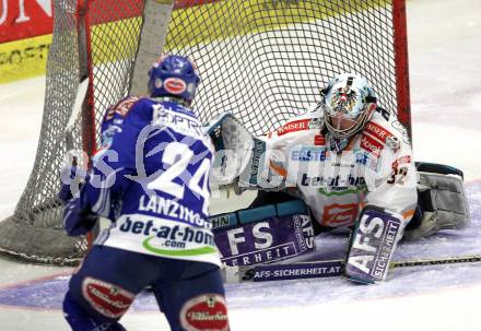 EBEL. Eishockey Bundesliga. EC Pasut VSV gegen EHC LIWEST Linz.  Guenther Lanzinger, (VSV), Alex Westlund (Linz). Villach, am 23.2.2010.
Foto: Kuess 


---
pressefotos, pressefotografie, kuess, qs, qspictures, sport, bild, bilder, bilddatenbank